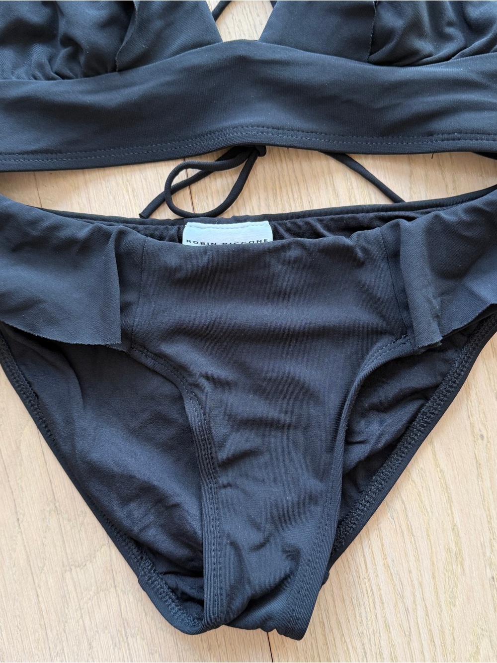 Robin Piccone Black Ruffle-Trim Bikini Set - Picture 3 of 6